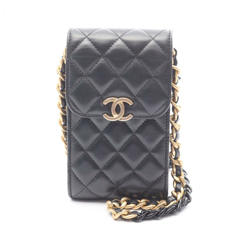 CHANEL Matelasse 單肩包，皮革，女款，黑色-0