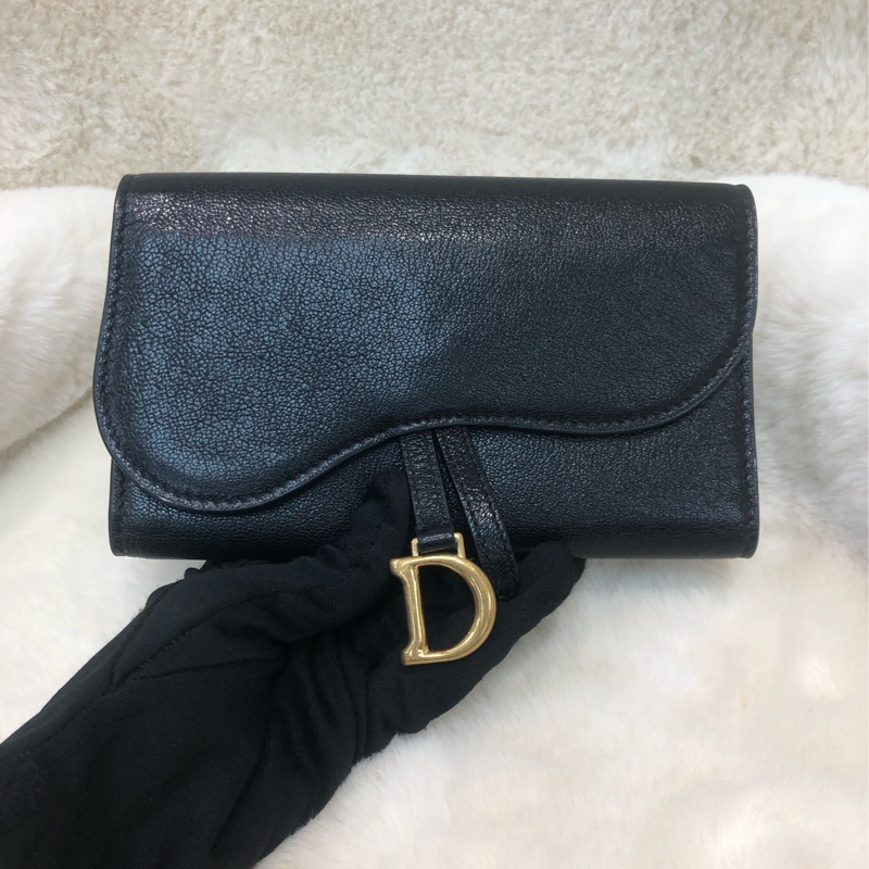 Dior 馬鞍黑色中長銀包 XB820-4