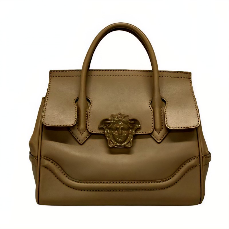 VERSACE 凡賽斯 Palazzo Empire 小號駝色經典梅杜莎LOGO 2 way側背 手提包-0