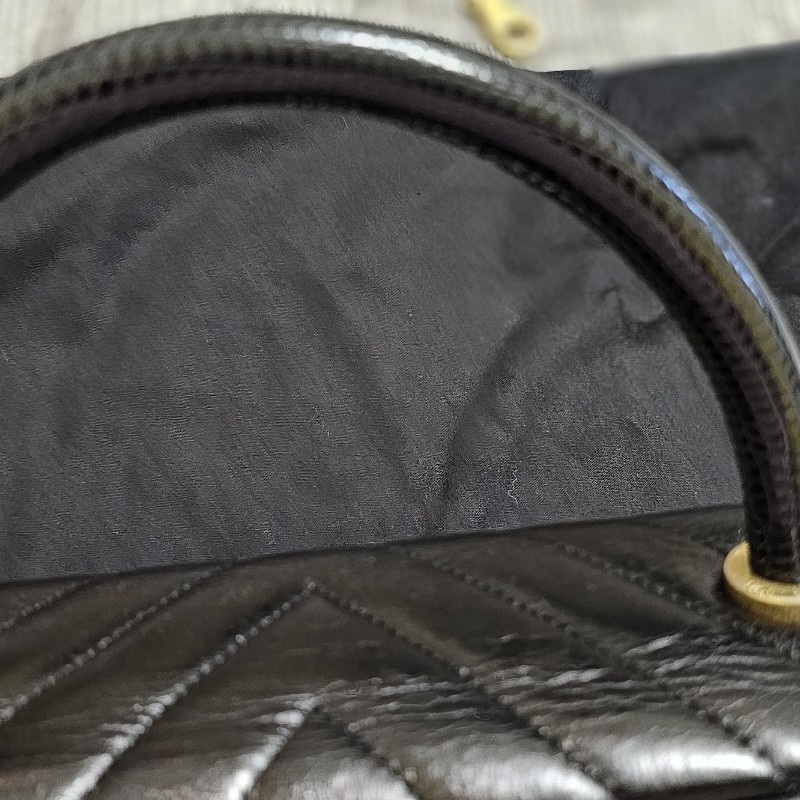 Chanel Coco handle 28黑金/鞣質牛皮/蜥蜴手柄-2