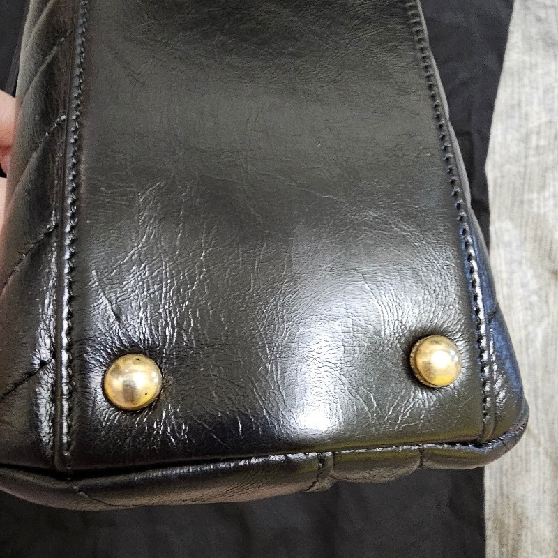 Chanel Coco handle 28黑金/鞣質牛皮/蜥蜴手柄-9