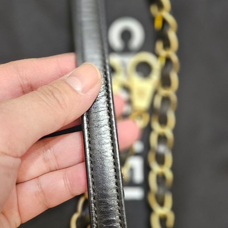 Chanel Coco handle 28黑金/鞣質牛皮/蜥蜴手柄-21