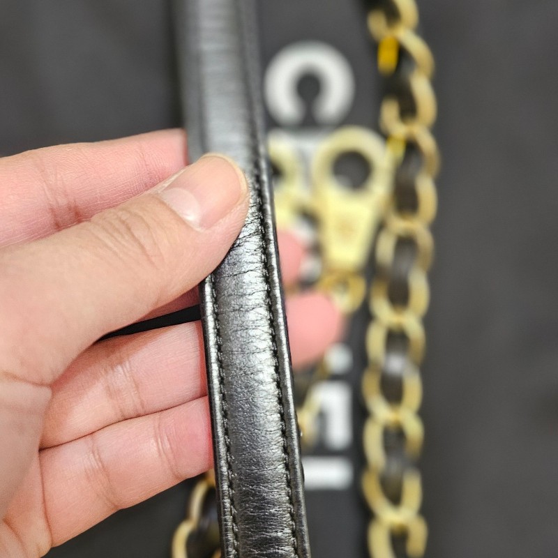 Chanel Coco handle 28黑金/鞣質牛皮/蜥蜴手柄-29