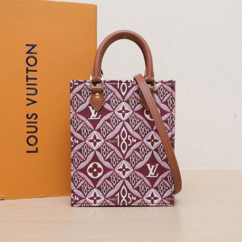 LOUIS VUITTON 紅色帆布金扣2020PETITSACPLAT琴譜包141854印花肩背包-0