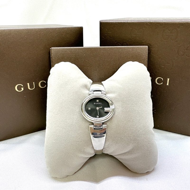 GUCCI Guccissima黑盤石英腕錶-0