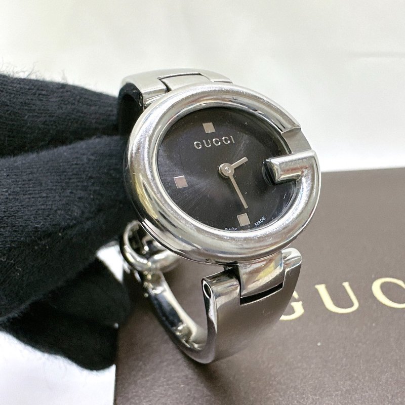 GUCCI Guccissima黑盤石英腕錶-6