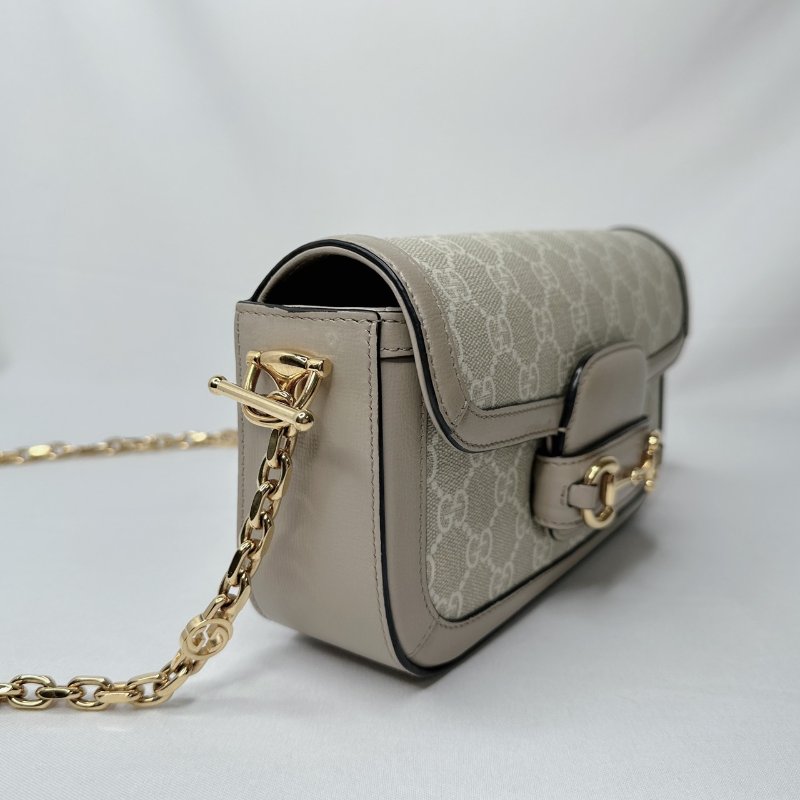 GUCCI Horsebit 1955燕麥色法棍包-4