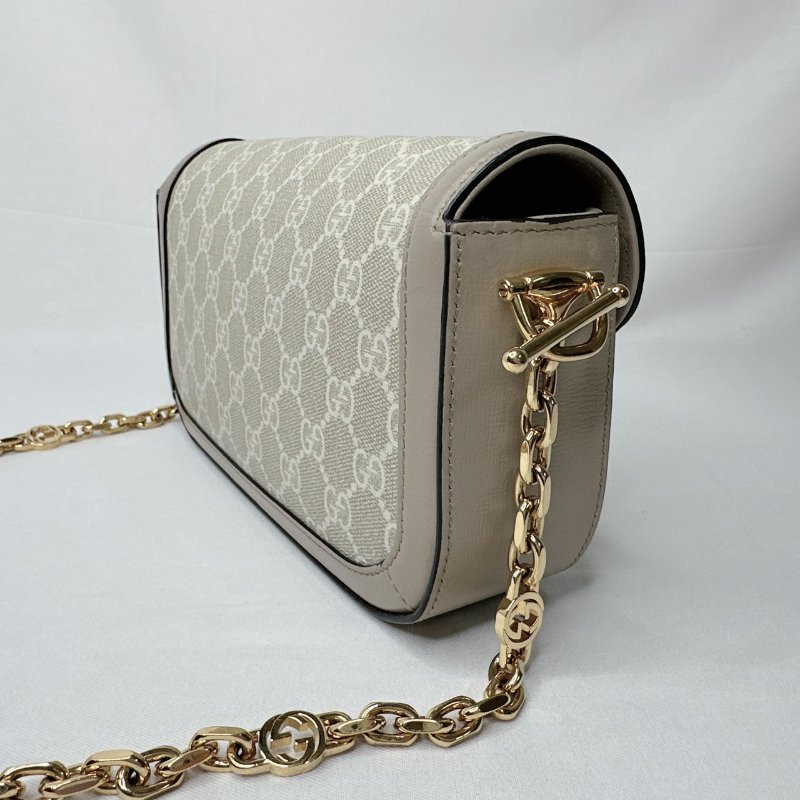 GUCCI Horsebit 1955燕麥色法棍包-5