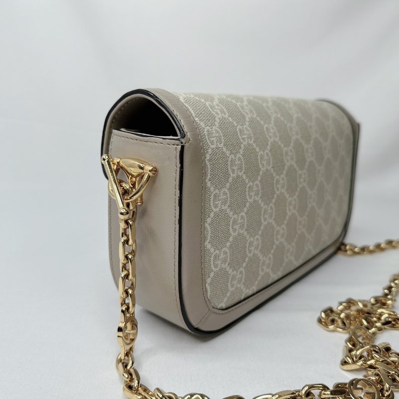 GUCCI Horsebit 1955燕麥色法棍包-6
