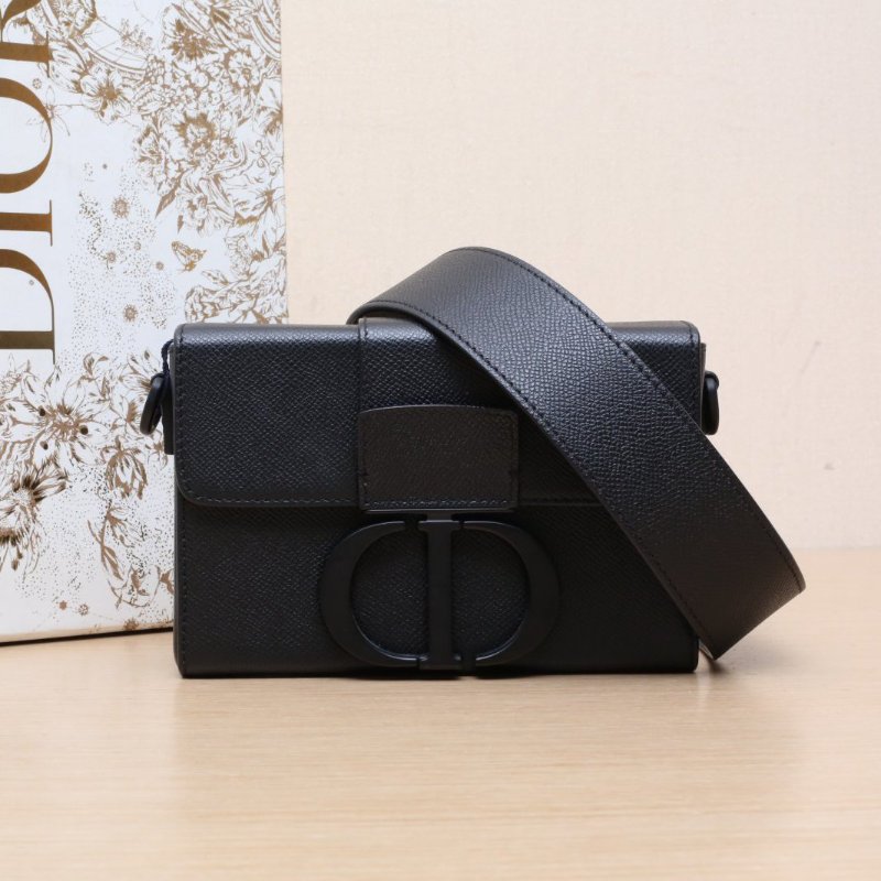 DIOR 30Montaigne蒙田Box黑色牛皮黑扣肩背包-2