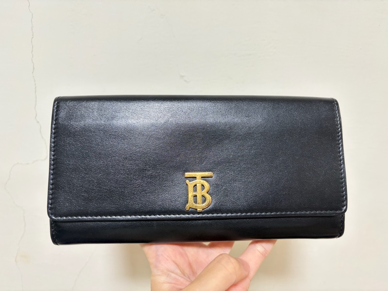 Burberry TB LOGO黑長夾-0