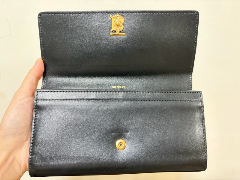 Burberry TB LOGO黑長夾-3