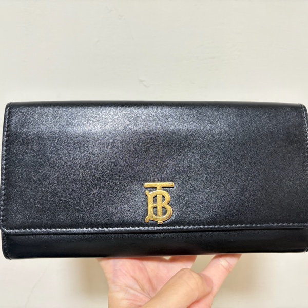 Burberry TB LOGO黑長夾-5