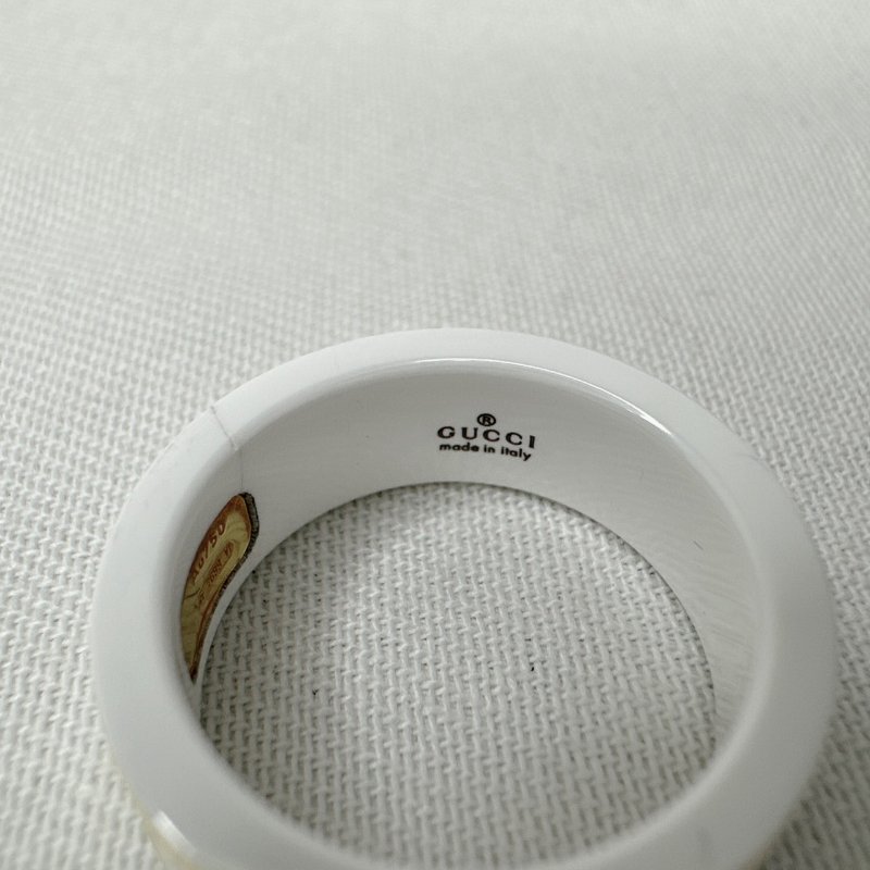 GUCCI Icon 18K黃金白鋯石戒指-7