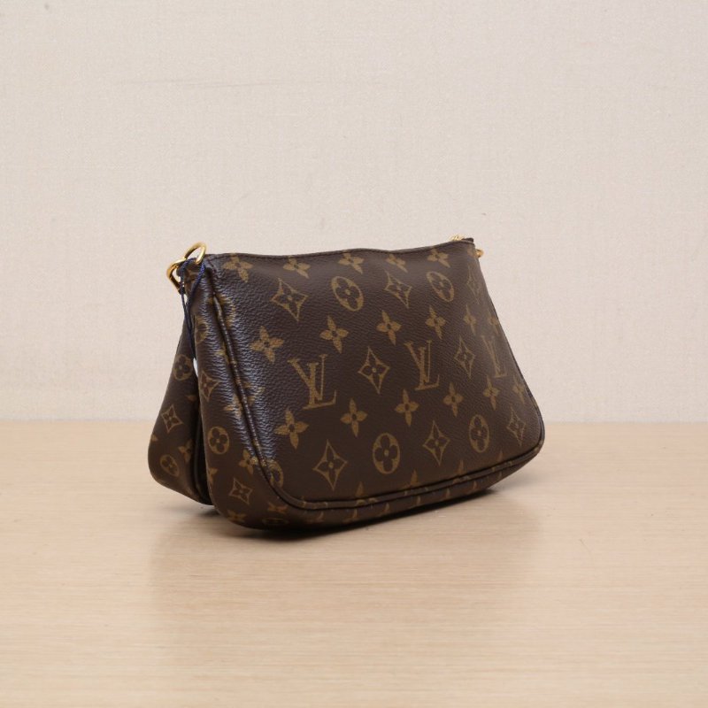 LOUIS VUITTON MultiPochetteAccessoires五合一綠肩帶老花PVC2019肩背包-5