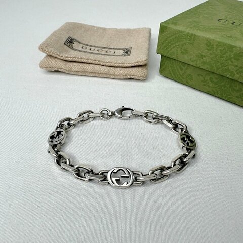 GUCCI Interlocking 925純銀手鍊