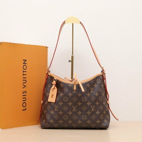 LOUIS VUITTON CARRYALL小號29配子袋老花PVC金扣晶片肩背包