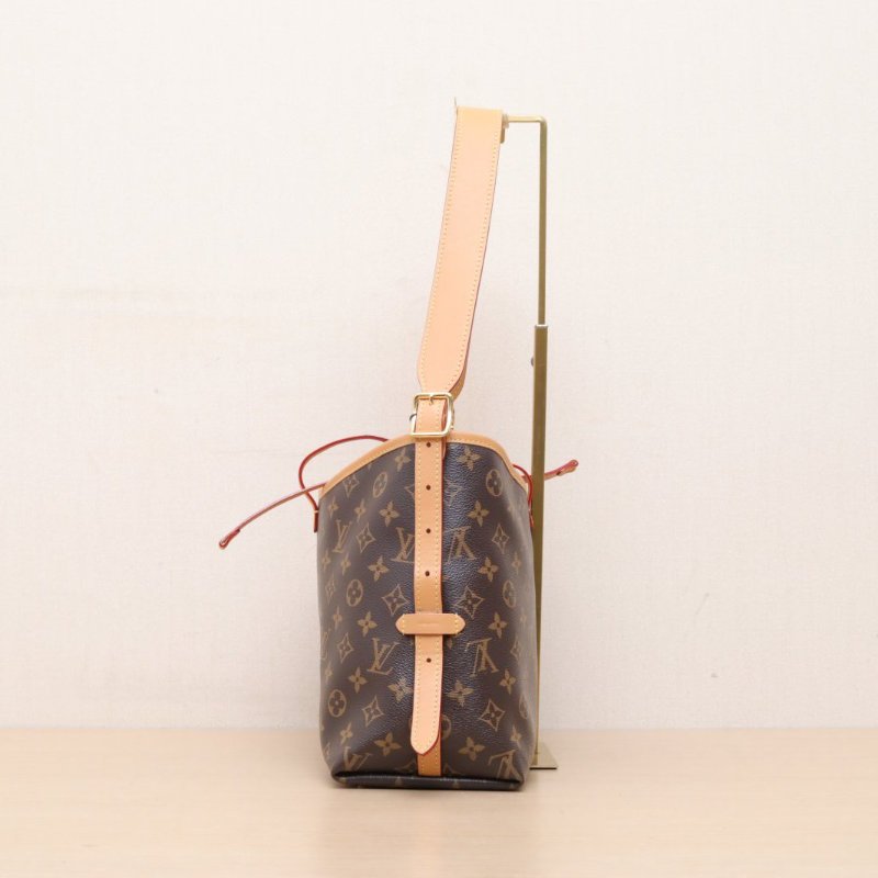 LOUIS VUITTON CARRYALL小號29配子袋老花PVC金扣晶片肩背包-4