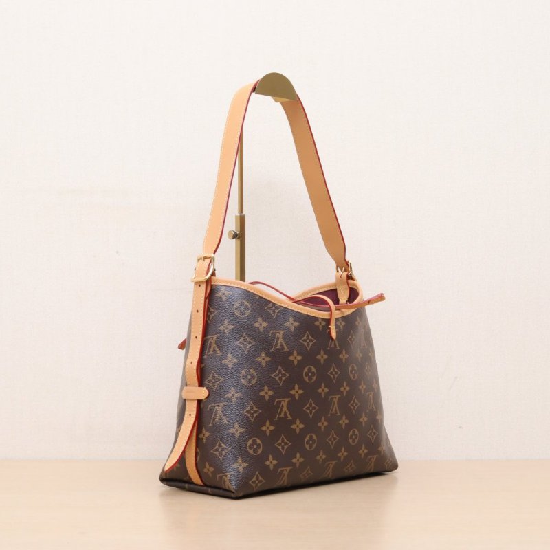 LOUIS VUITTON CARRYALL小號29配子袋老花PVC金扣晶片肩背包-5