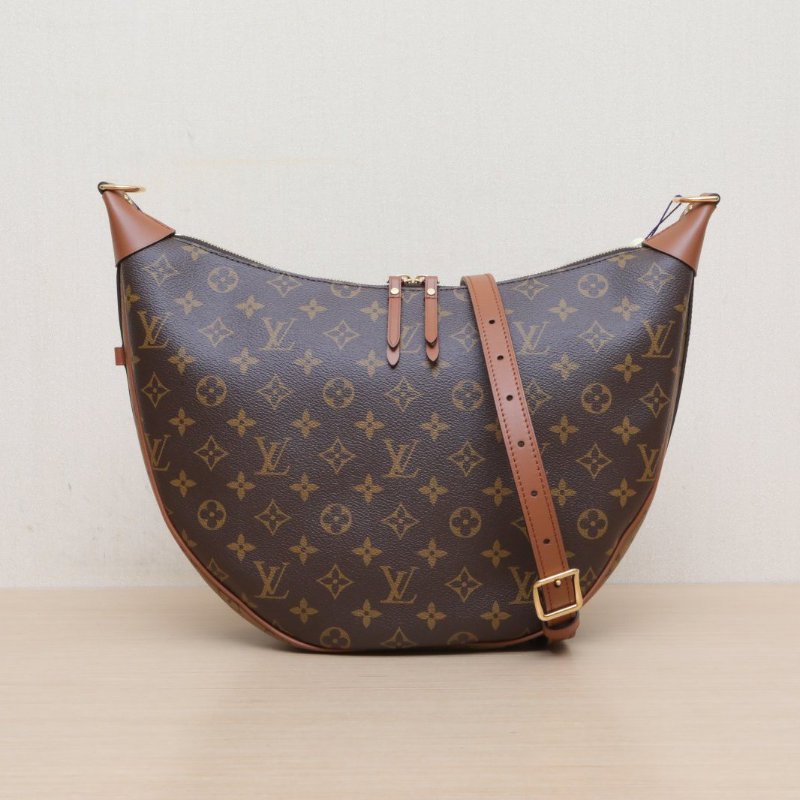 LOUIS VUITTON LoopHobo大豌豆月亮包老花PVC晶片肩背包-3