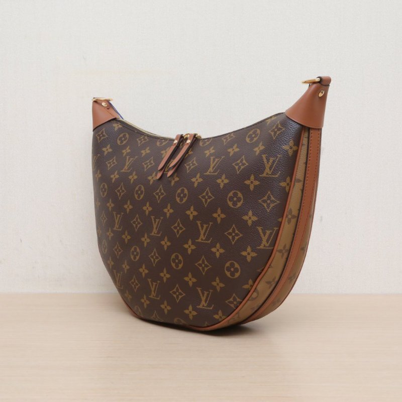 LOUIS VUITTON LoopHobo大豌豆月亮包老花PVC晶片肩背包-4