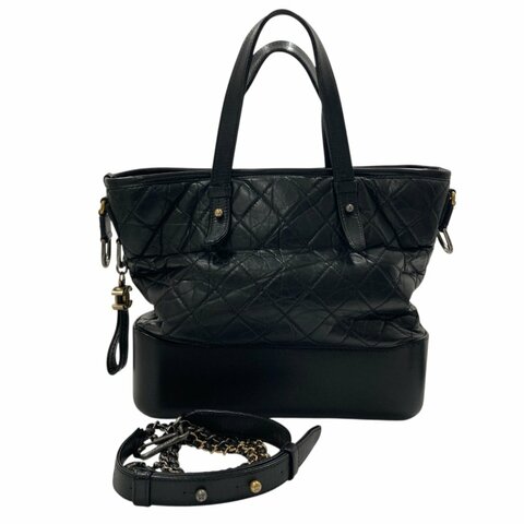 CHANEL 香奈兒 A91876 Gabrielle 可肩背 羊皮 手提包 黑色