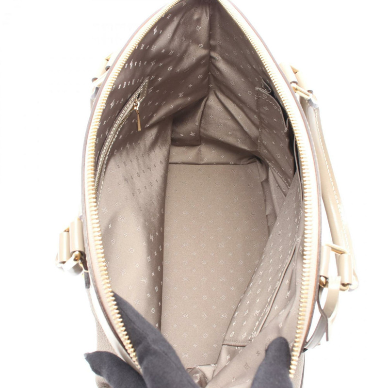 Louis Vuitton Lockit MM 手提包，皮革，Suhali，女款，米色，Verone，M91791-2