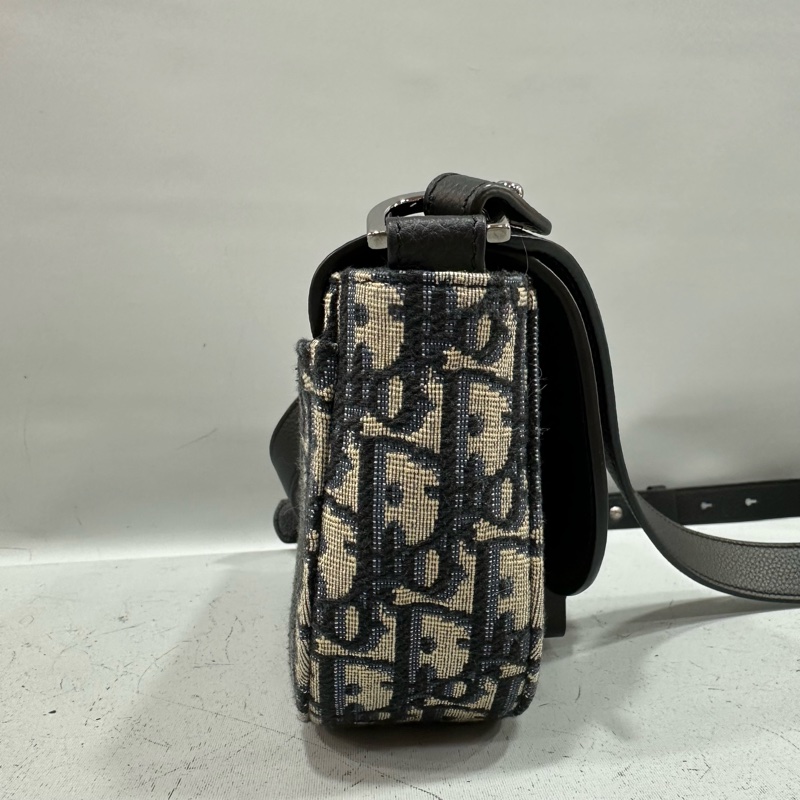 Dior 2ADCA435 老花牛皮黑釦馬鞍斜背包Mini Saddle-3