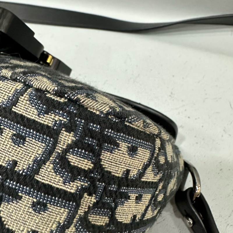 Dior 2ADCA435 老花牛皮黑釦馬鞍斜背包Mini Saddle-6