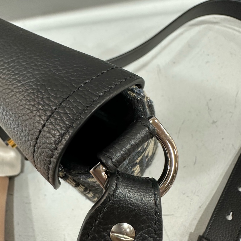 Dior 2ADCA435 老花牛皮黑釦馬鞍斜背包Mini Saddle-10
