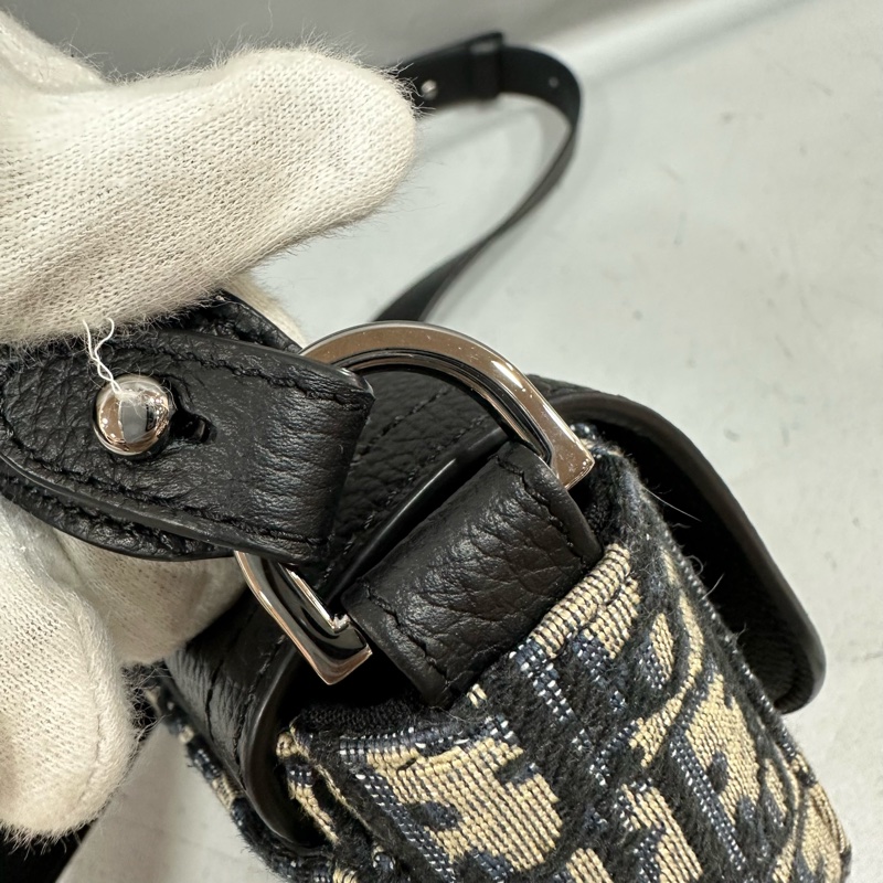 Dior 2ADCA435 老花牛皮黑釦馬鞍斜背包Mini Saddle-12