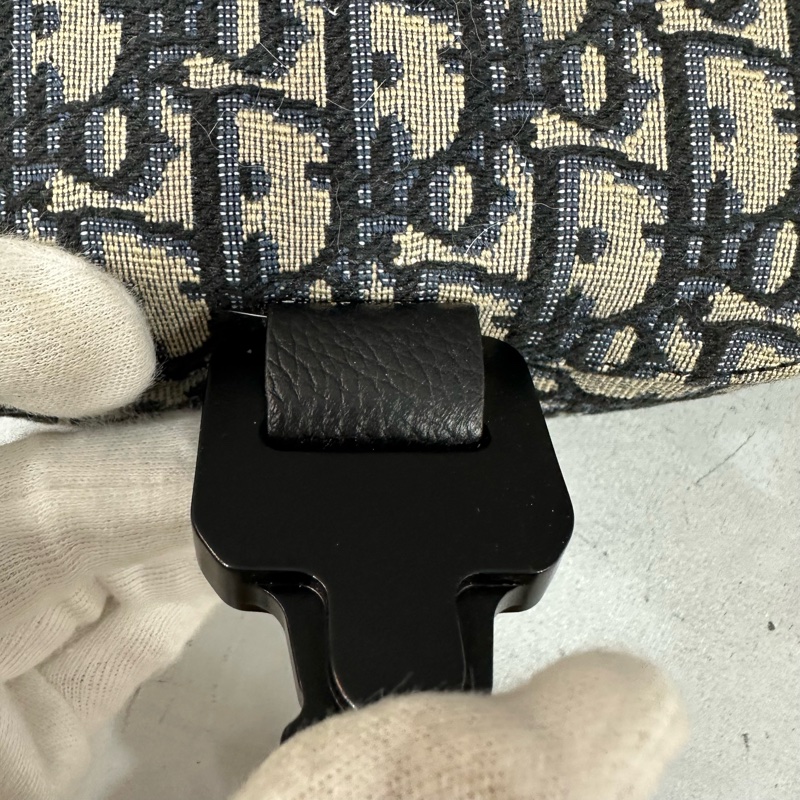 Dior 2ADCA435 老花牛皮黑釦馬鞍斜背包Mini Saddle-19