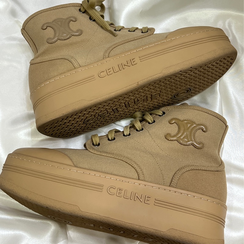 Celine 凱旋門厚底帆布短靴-0