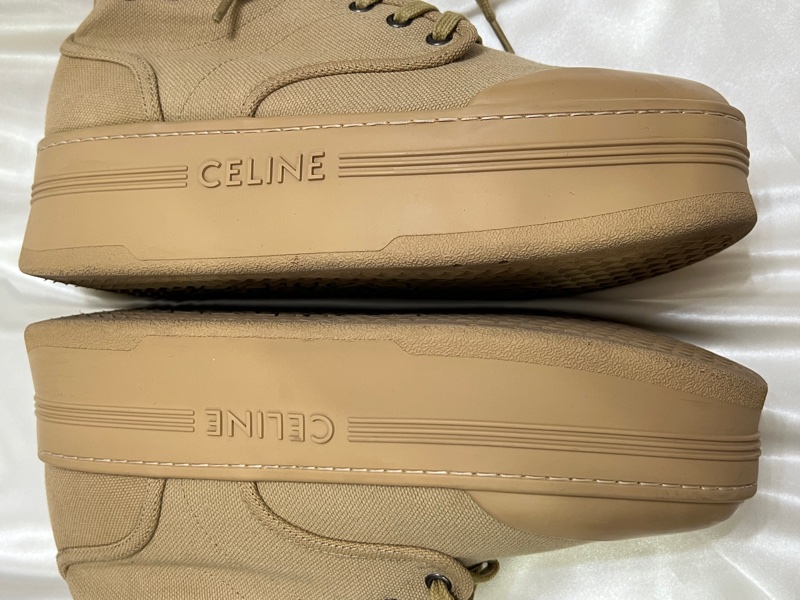 Celine 凱旋門厚底帆布短靴-5