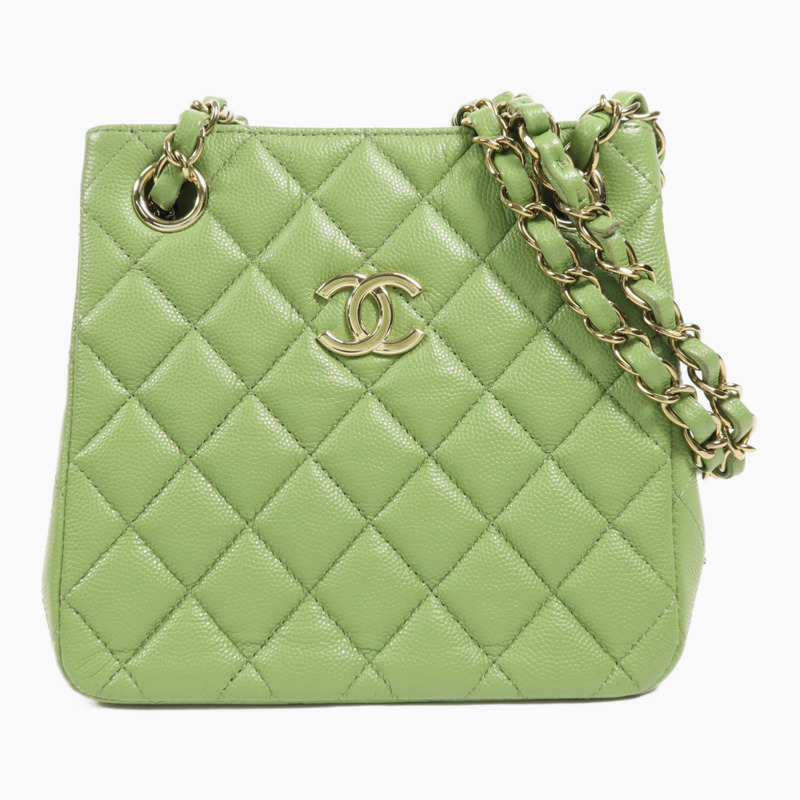 CHANEL 牛皮皮革Shoulder Bag金扣鏈帶肩背袋-0