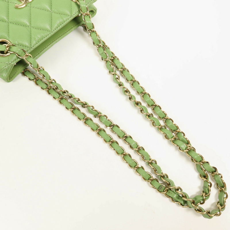 CHANEL 牛皮皮革Shoulder Bag金扣鏈帶肩背袋-8