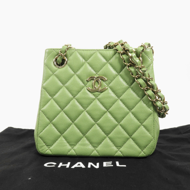 CHANEL 牛皮皮革Shoulder Bag金扣鏈帶肩背袋-9