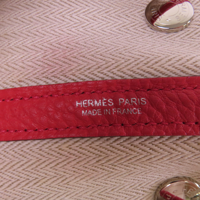 HERMES Negonda皮革Garden Party TPM銀扣手挽袋-5