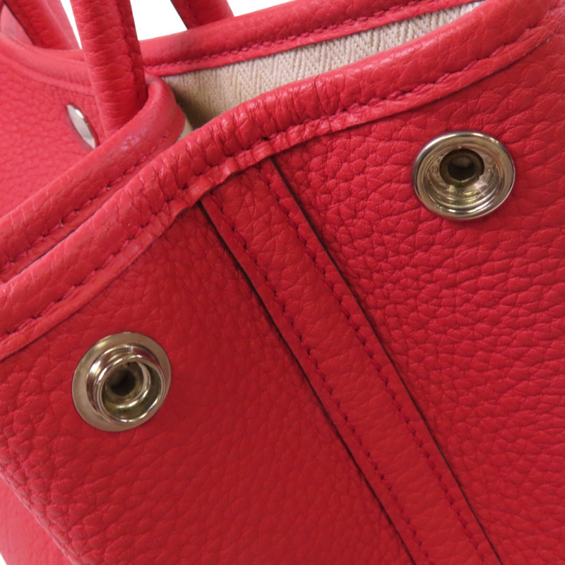 HERMES Negonda皮革Garden Party TPM銀扣手挽袋-9