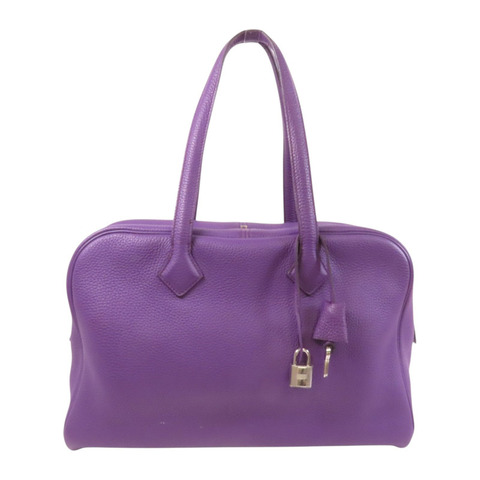 HERMES Clemence皮革Victolia 35銀扣手挽袋