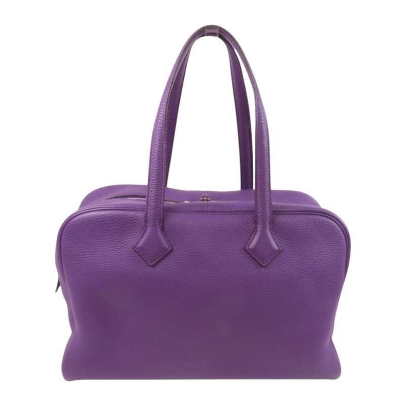HERMES Clemence皮革Victolia 35銀扣手挽袋-1