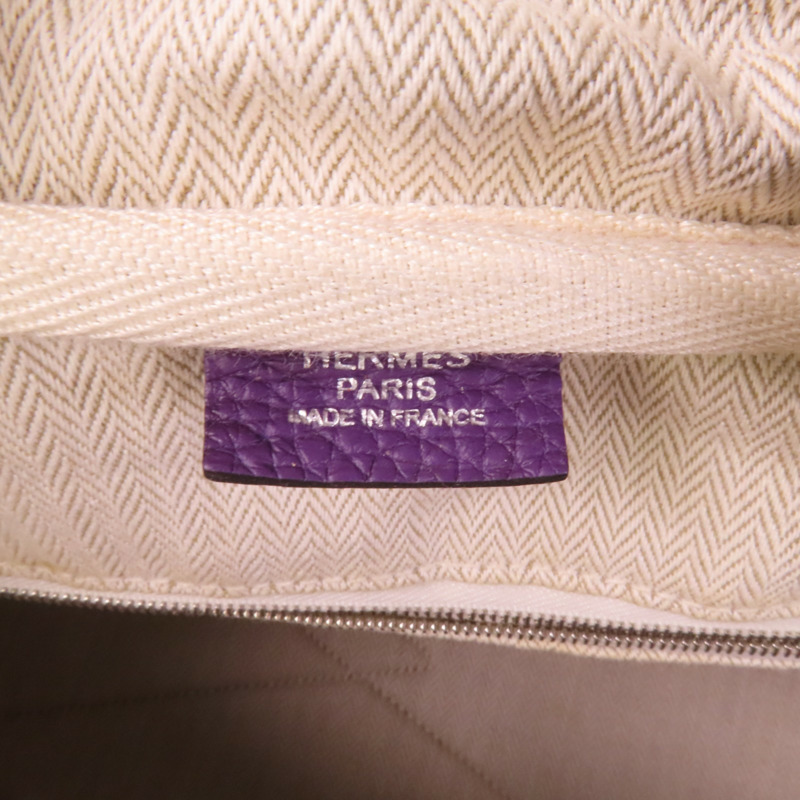HERMES Clemence皮革Victolia 35銀扣手挽袋-5