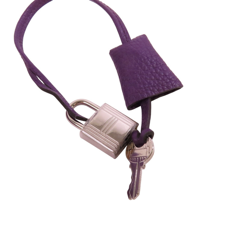 HERMES Clemence皮革Victolia 35銀扣手挽袋-14