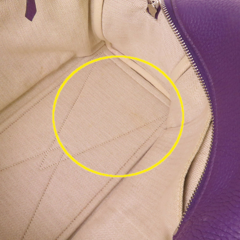 HERMES Clemence皮革Victolia 35銀扣手挽袋-19