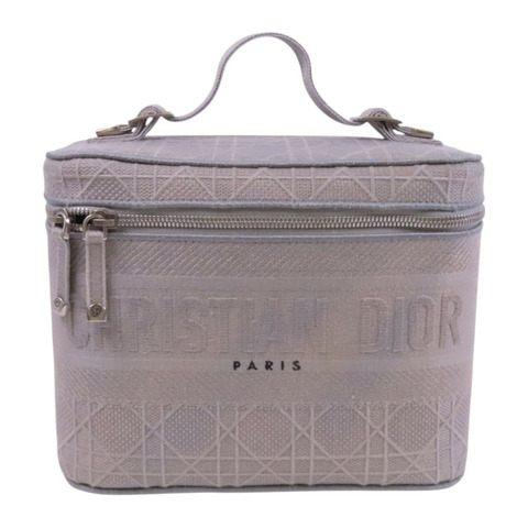 Dior 帆布Vanity Case銀扣手挽袋