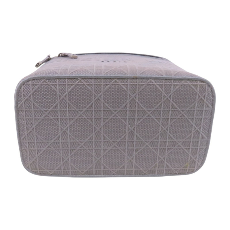 Dior 帆布Vanity Case銀扣手挽袋-4