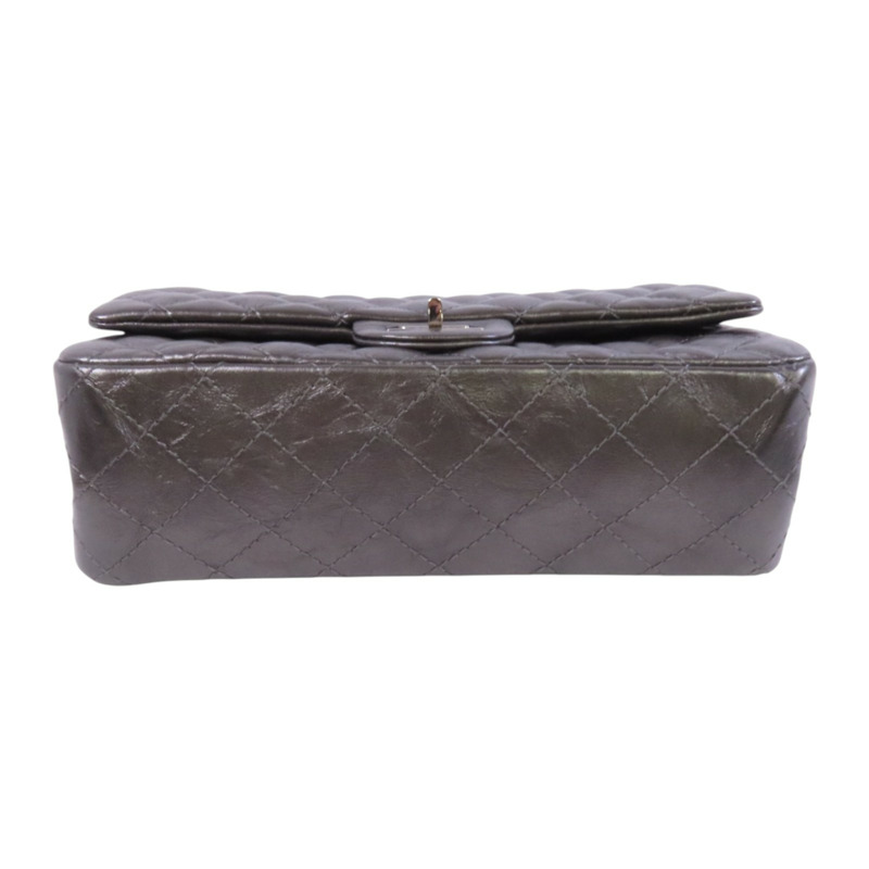 CHANEL 牛皮皮革2.55 24cm銀扣鏈帶肩背袋-3