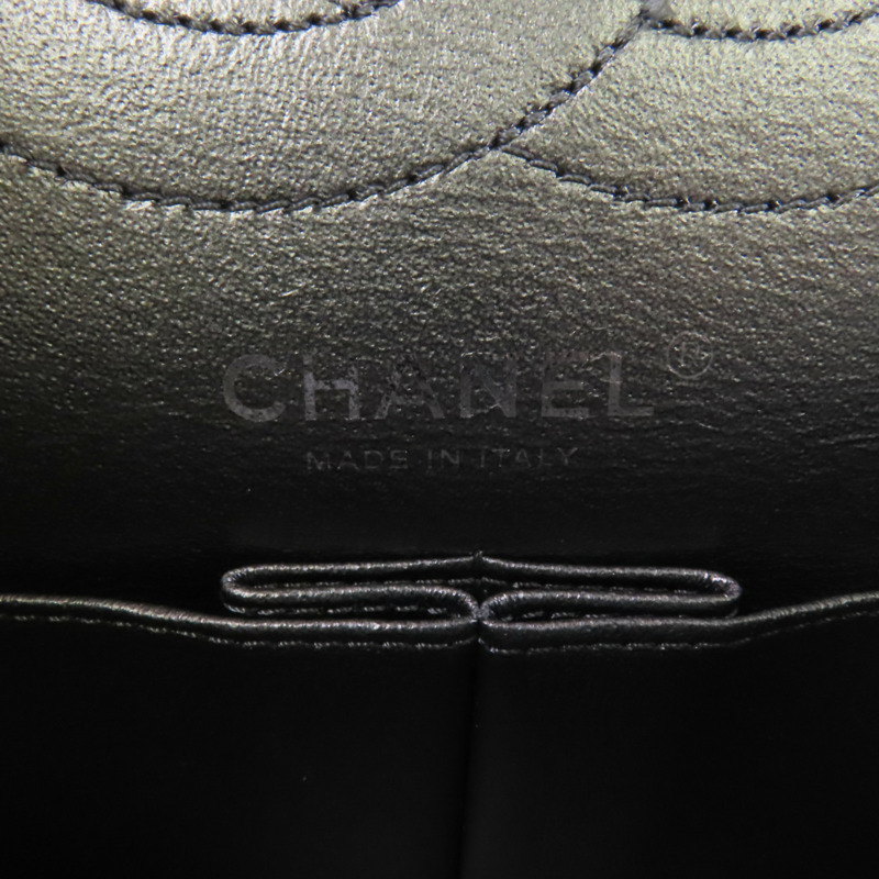 CHANEL 牛皮皮革2.55 24cm銀扣鏈帶肩背袋-5