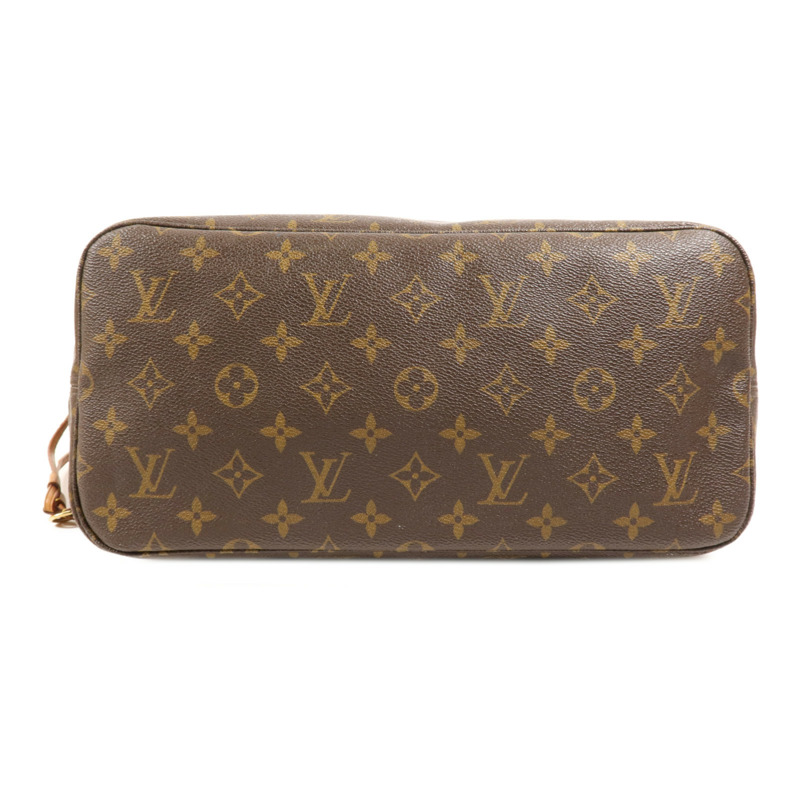 LOUIS VUITTON Monogram Neverfull MM金扣手挽袋-3