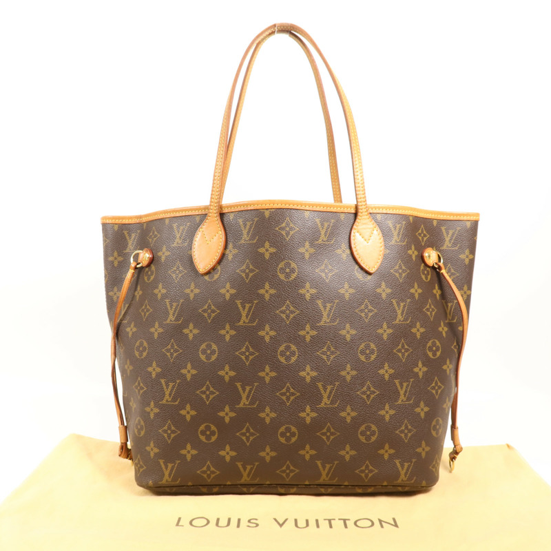 LOUIS VUITTON Monogram Neverfull MM金扣手挽袋-8